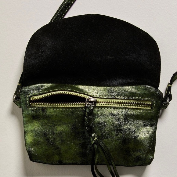 Free People We The Free Rider Pyrite Metallic Green Crossbody Bag - Picture 3 of 9